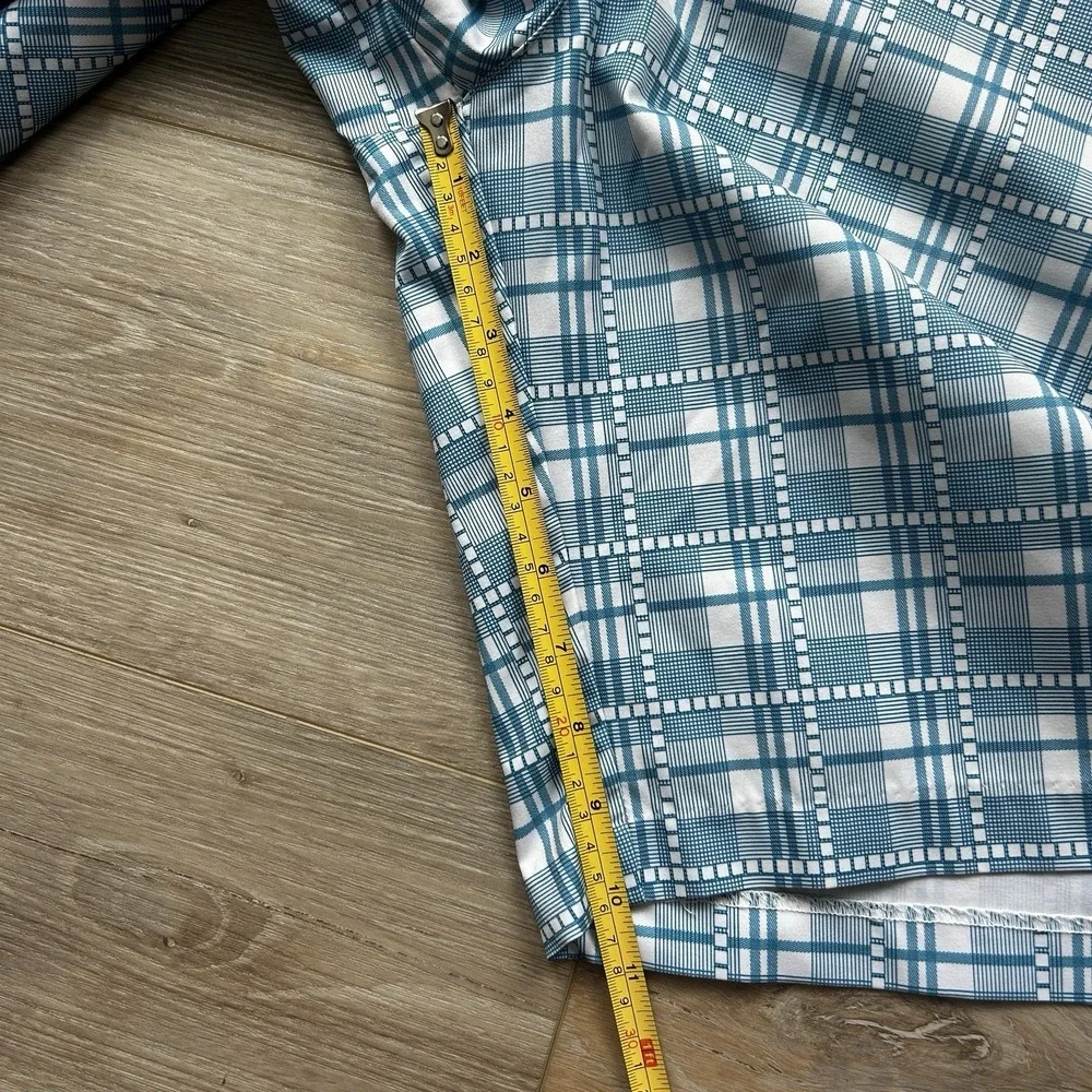 Adidas Golf Shorts‎ Men's Size 38 Stretch Poly Blue Plaid 10